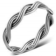 Braided Celtic Knot Silver Band Ring, rp848